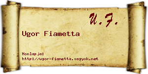 Ugor Fiametta névjegykártya